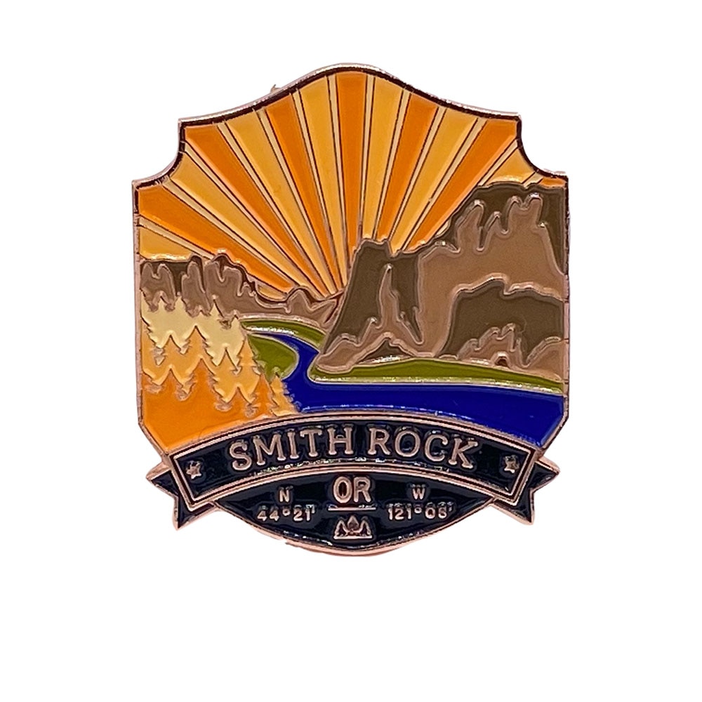 Landmarks Unlimited, Orange, Enamel Pin, Accessories, Women, Smith Rock, 567824